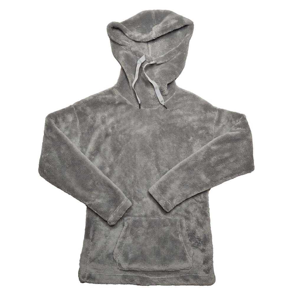 Dover‎ Saddlery Faux Fur Fleece Women XS Gray Long Sleeve Pullover Hoodie